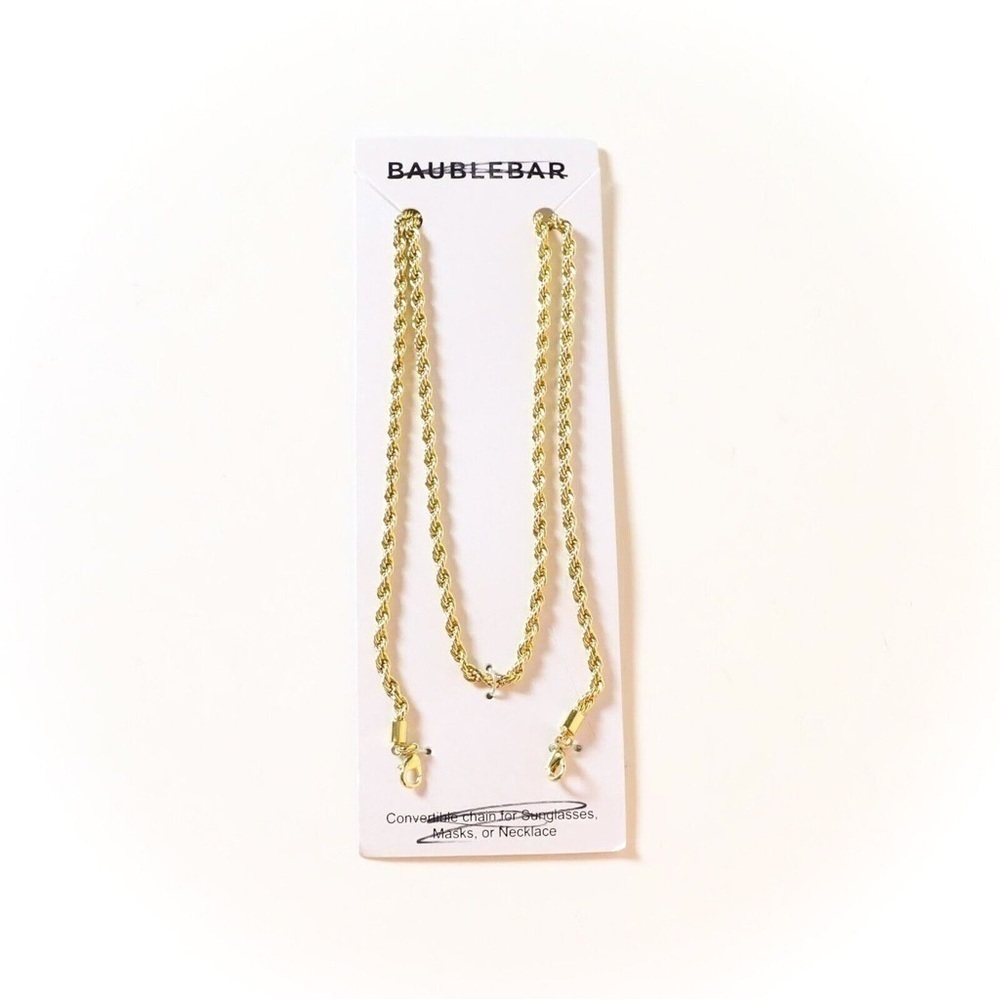 Baublebar convertible chain for sunglasses masks necklace extender gold toned